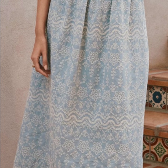 LOFT Light Blue Floral Maxi Skirt - Picture 2 of 3
